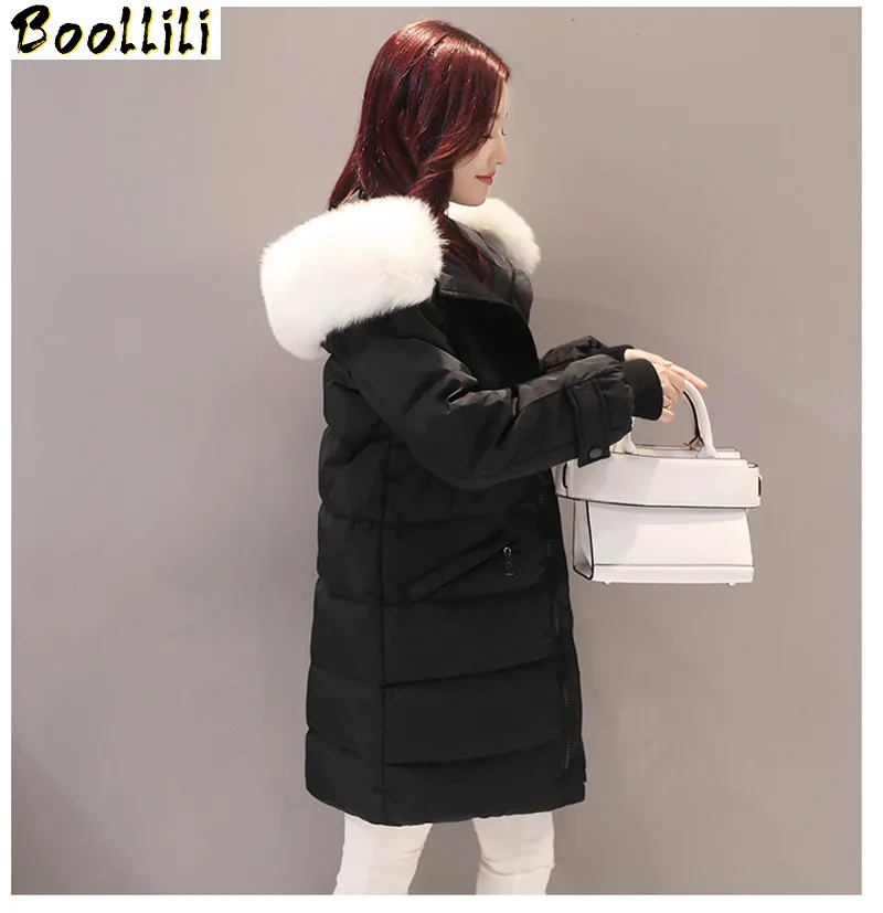 2023 Women's Boollili Down Jacket White Duck Winter Coat Fur Collar Female Jacket Warm Hooded Women Parka Casaco Feminino