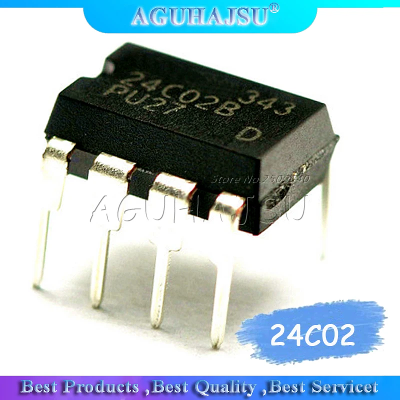 10PCS/Lot 24C02 AT24C02 24C02B at24c02b DIP-8 Memory Chip Original New Wholesale Electronic