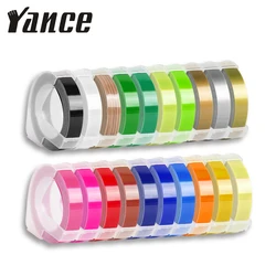 Yance 9mm 12mm 3D Embossing Tape Compatible Dymo Embossing Label Maker PVC label Tape for Motex E101 Label Maker machine printer