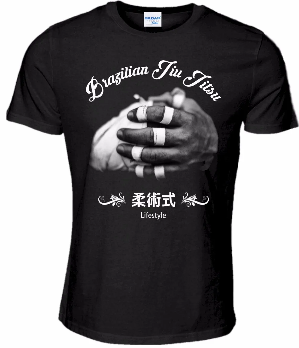 New Fashion Letter Print Casual BJJ Hands T Shirt Brazilian Jiu Jitsu Martial Artser Tees Trainer Printed Tee Shirt Streetwear