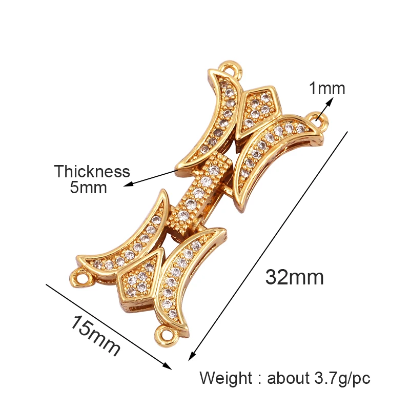 Openable Two strands Bracelet Necklace Clasp Buckle Micro CZ Paved,Real Gold Plated,Not Easy To Tarnish,Jewelry Component Supply