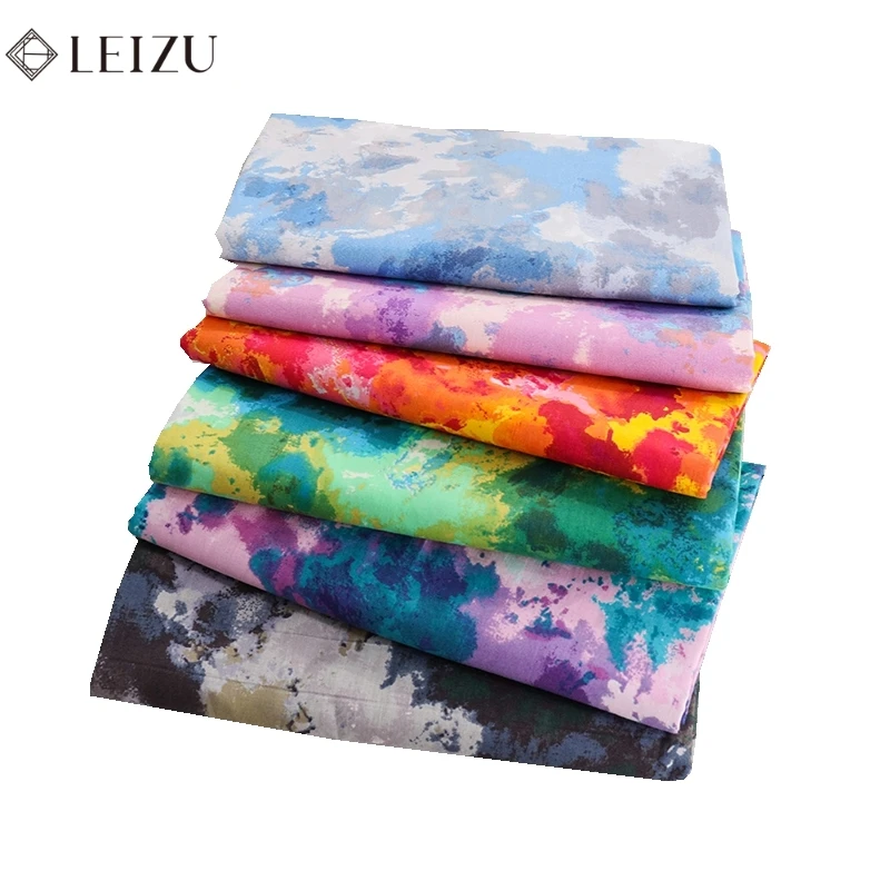 Fashion Designer Fabric By The Meter Tie-Dyed Cotton Fabric Summer Poplin Cloth For Sewing  Beach Clothes  TJ1388 TJ1388