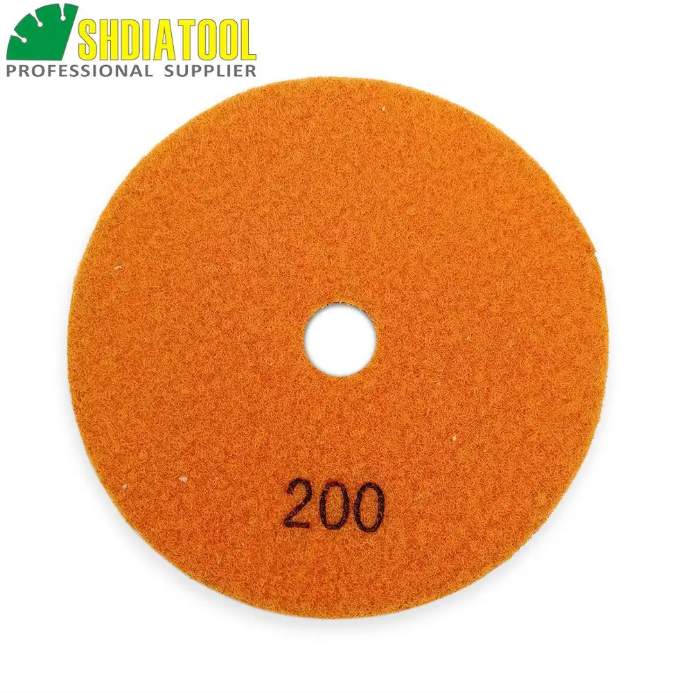 Shdiatool 7 Pcs 125 Mm 200 Dry Polishing Pads Dia 5 Inch Resin Obligasi Berlian Fleksibel Polishing Pads untuk marmer Granit Keramik