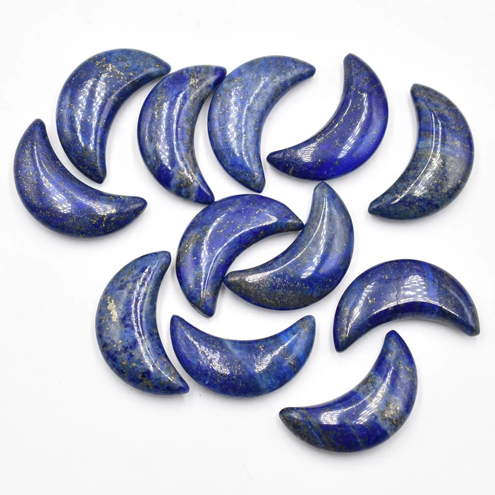 Modische Anhänger aus natürlichem Tigerauge und Amethyst in Mondform ohne Loch für die Schmuckherstellung Großhandel 12 Stück/Los kostenloser Versand – Detail 14