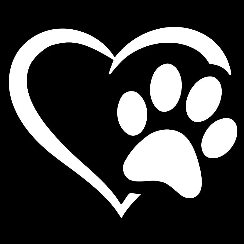 S51587# Car Stickers Vinyl Decal Paw With Heart Animal Motorcycle Decorative Accessories