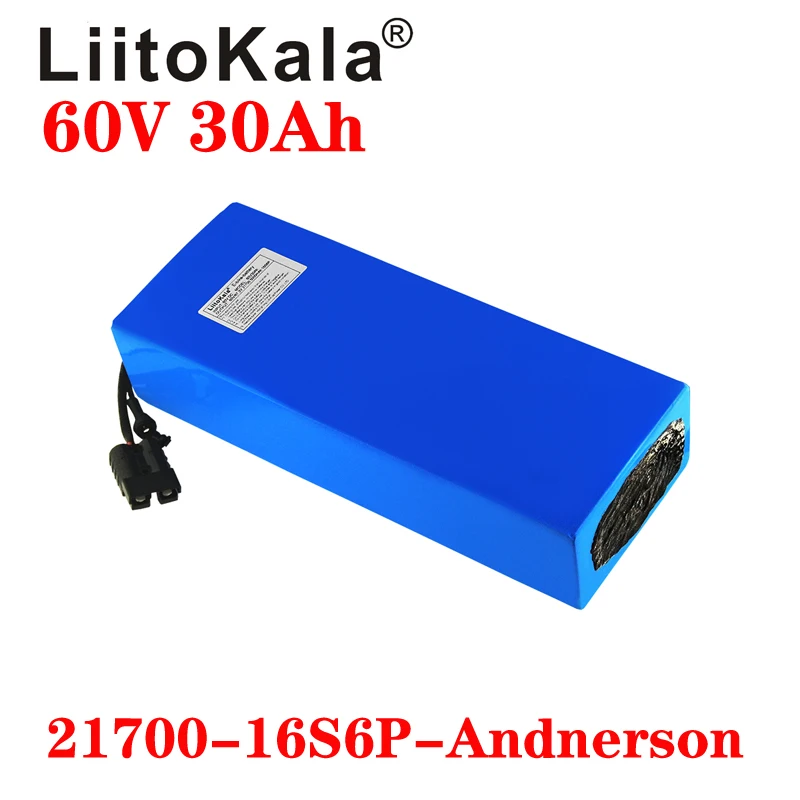 Imagem -04 - Liitokala-scooter Elétrica 60v 30ah 16 S6p Bateria de Lítio 60v 1000w