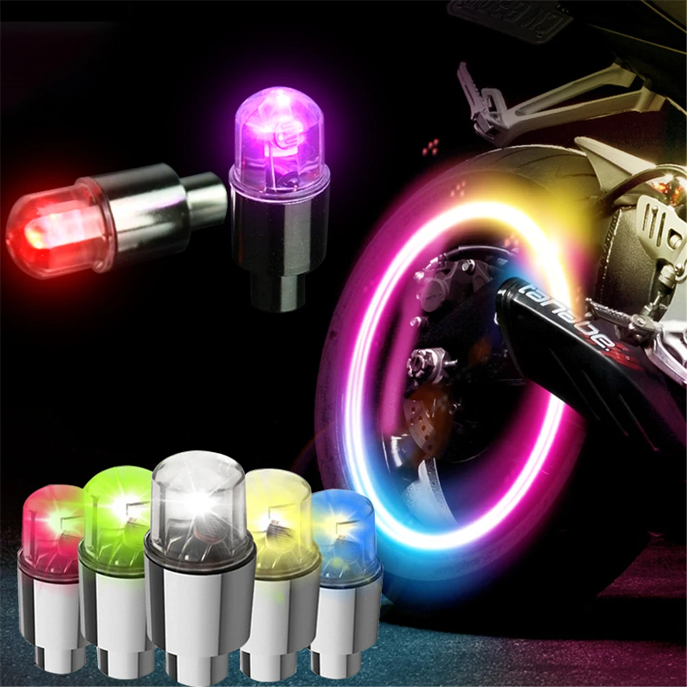 Tyre Valve Caps Light Bicycle Lights Motion Sensor LED Lights with Batteries Bike Spoke Light Motorcycle Car Bicycle Accessories