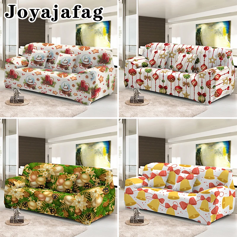 Christmas Design Dust-proof Stretch Sofa Cover Washable Corner Slipcover 1/2/3/4 Seater Elastic Couch Covers For Living Room