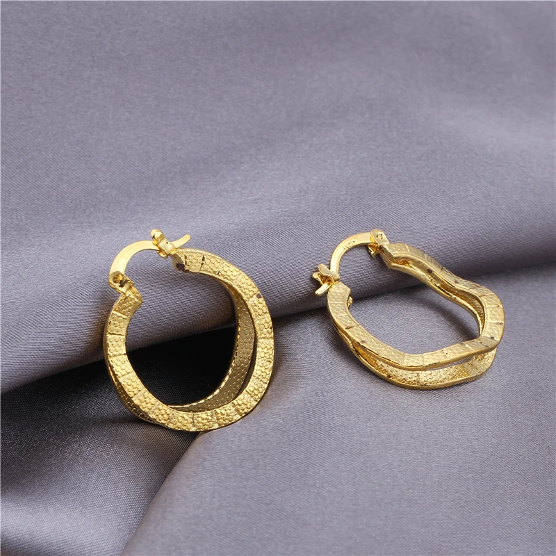 Gold Color Hoop Earring for Women Girl Simple Round Circle Small Ear Stud Earring Punk Hip-hop Earrings Jewelry