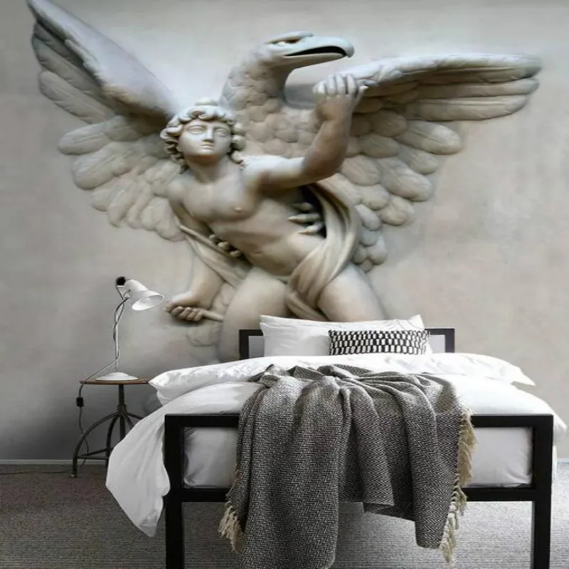 

Photo Wallpapers for Home Improvement Living Room Background 3D Three-dimensional Embossed Sexy Flying Angel Mural Wall Paper