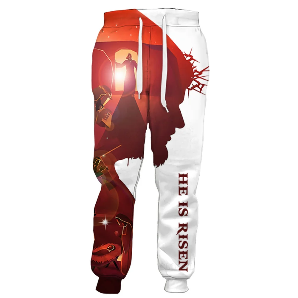 

CLOOCL Christian Jesus Is Risen Trousers 3D Print Harajuku Men Sweatpants Tracksuit Streetwear Women Casual Trousers Joggers