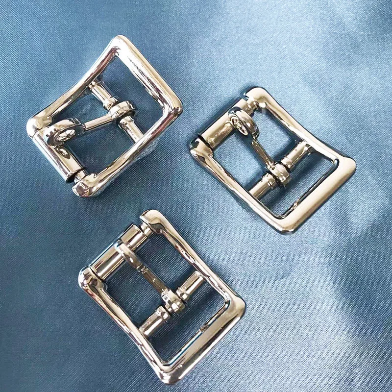 5Pcs Solid Silver Roller Buckle Single Pin Middle Center Bar Buckle for Leather Craft Bag Belt Strap Halter Harness