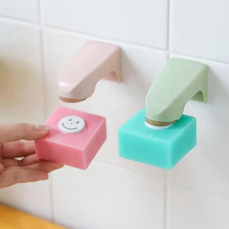 Punch-free Magnet Soap Dispenser Wall Novelty Creative Soap Holder Container Magnetic Attachment Bathroom Soap Adsorption Rack