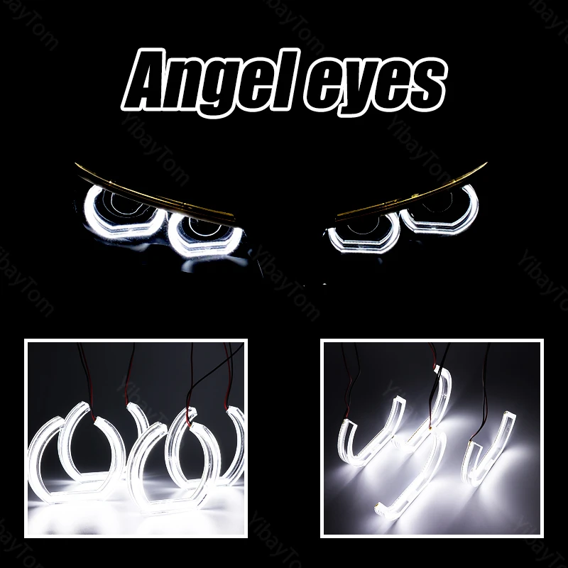 Yeux d'ange LED en cristal blanc, haute qualité, Style DTM, pour BMW série 5 E39 525i 528i 530i 540i 1997 1998 1999 2000