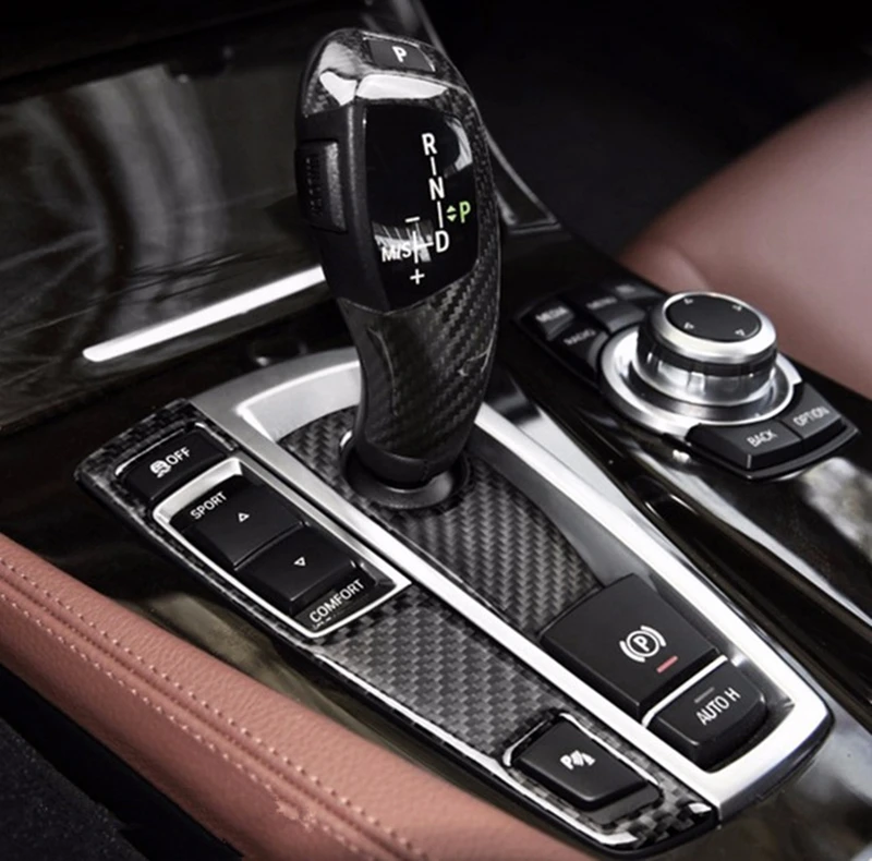 ألياف الكربون وحدة التحكم المركزية والعتاد التحول زخارف اللوحات غطاء الكسوة لسيارات BMW X3 F25 X4 F26 13-17 LHD تصفيف السيارة الداخلية