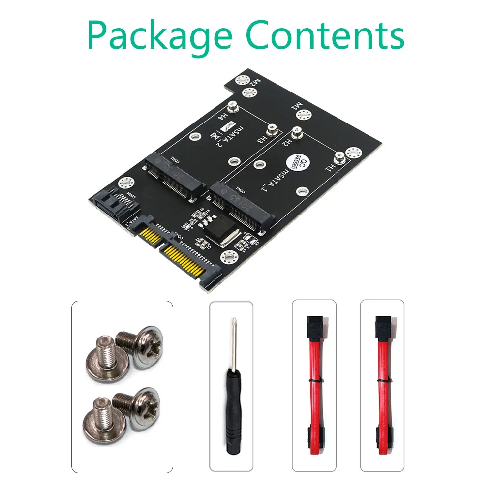 รุ่นอัพเกรด MSATA ไปยัง SATA Adapter MSATA SSD เพื่อ Dual SATA 3 6Gbps Converter Board Riser Card สำหรับ windows Linux Mac 10 OS