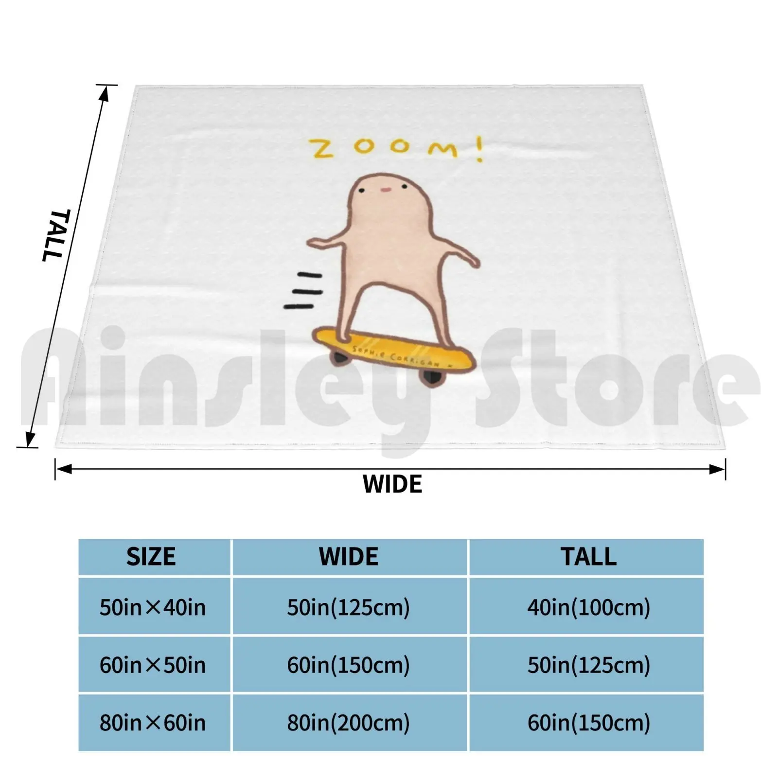 Honest Blob-Zoom! Blanket Super Soft Warm Light Thin Honest Blob Honest Blob Zoom Zoomy Fast Speed Skate Skating