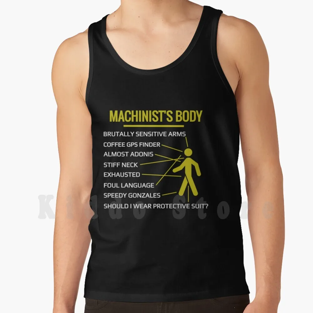 Camisetas sin mangas The Body Of Machinist, chaleco sin mangas para ingeniero maquinista, divertido, inteligente, para trabajos en metalurgia e ingeniería