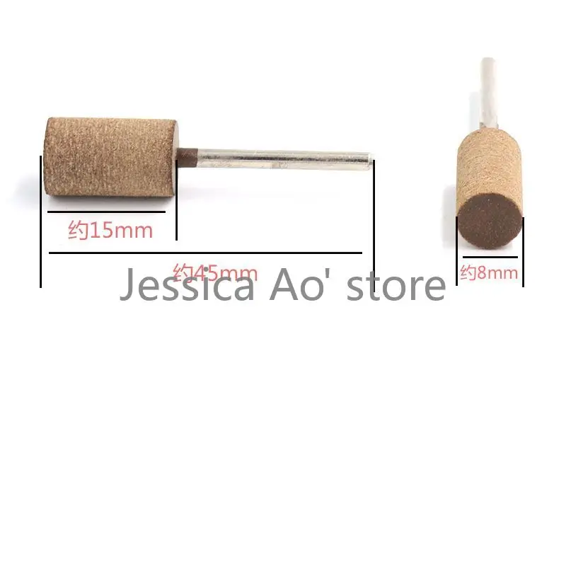 16pcs testa di macinazione in pelle bovina cilindro in pelle Dremel lucidatura testa di macinazione in giada per legno acciaio alluminio marmo lucidatura