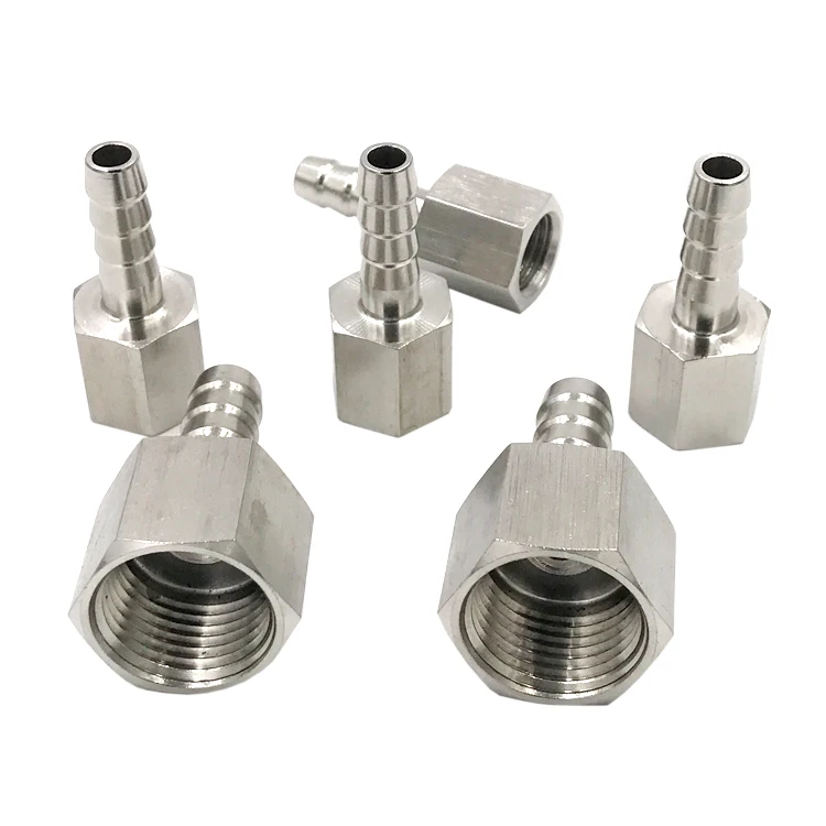 

2Pcs 8mm Hose Barb Tail To 3/8" Inch BSP Female Thread Connector Joint Pipe Fitting SS 304 Stainless Steel Coupler Adapter