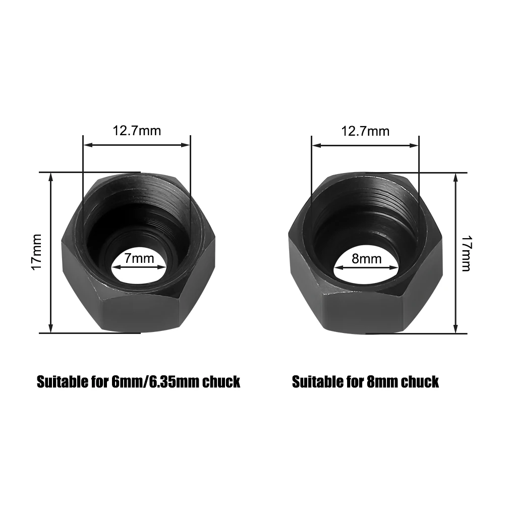 6mm or 6.35mm or 8mm collet chuck with nut Engraving Trimming Machine Electric Router Milling Cutter Accessories