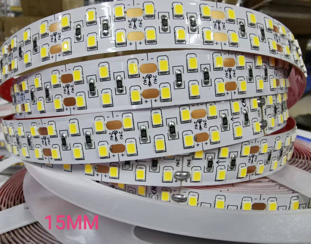 Tira de luces LED de 12V, 24V, 2835, 3mm, 4mm, 5mm, 6mm, forma de S, 8mm, 10mm, 15mm, ancho de PCB, cinta LED blanca/cálida, iluminación flexible de