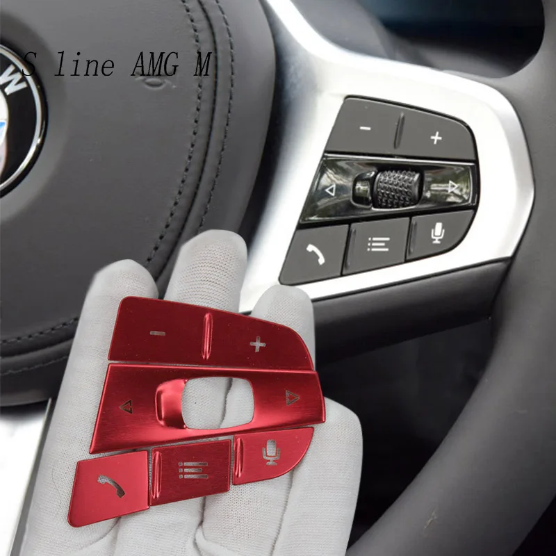 Car Styling for BMW G20 G28 Steering Wheel Buttons switch Frame protection cover Sticker Trim 3 Series Auto Interior Accessories