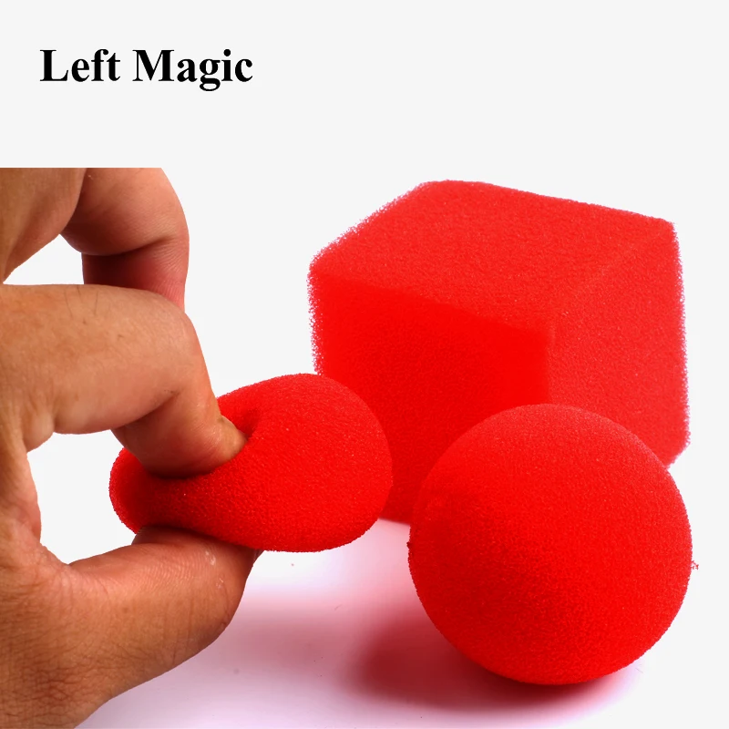 Red Ball To Square Sponges Magic Tricks Set Funny gadgets street stage close up magic tricks magician E3157