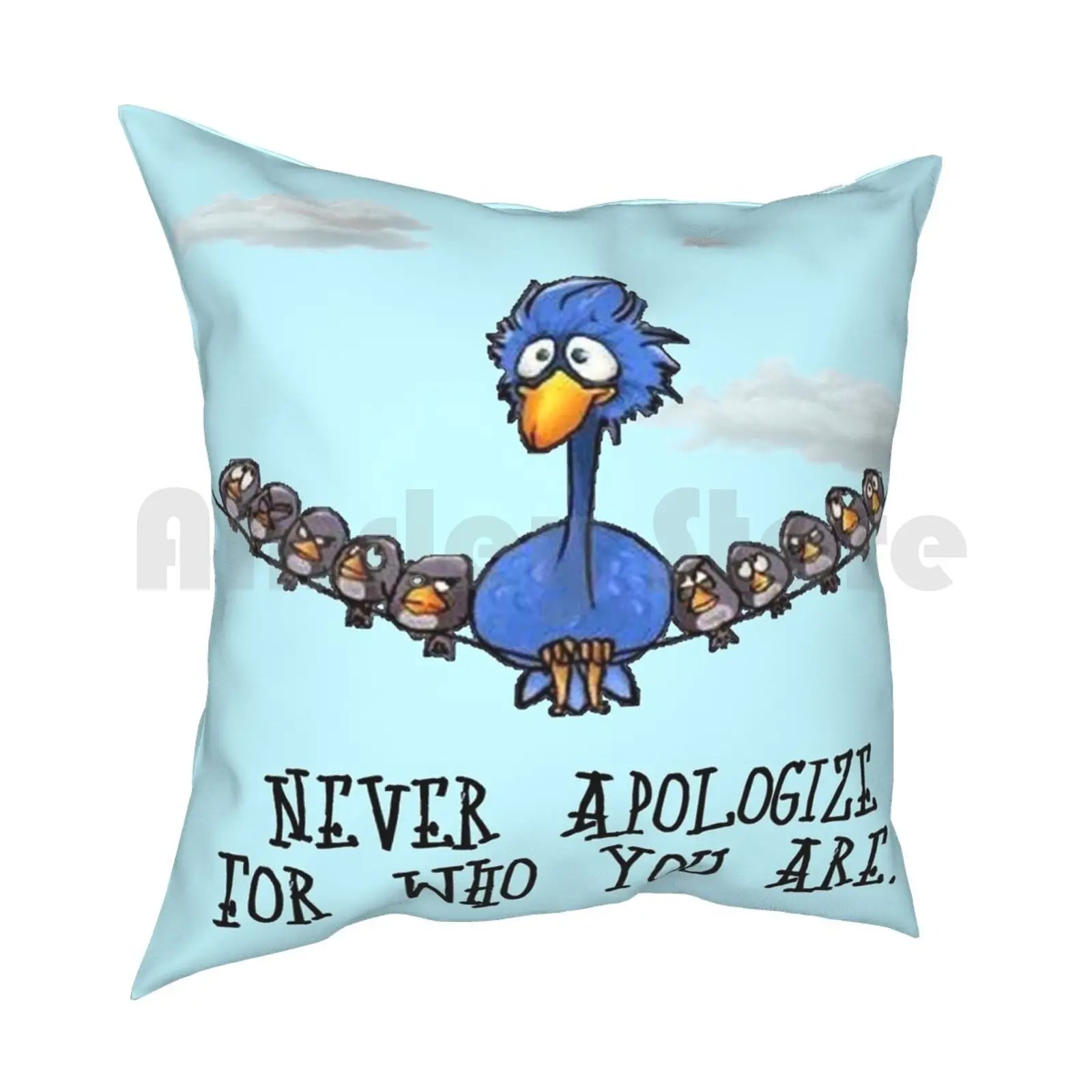 For The Birds Pillow Case Printed Home Soft DIY Pillow cover Pixar Shorts Birds Funny Inspirational