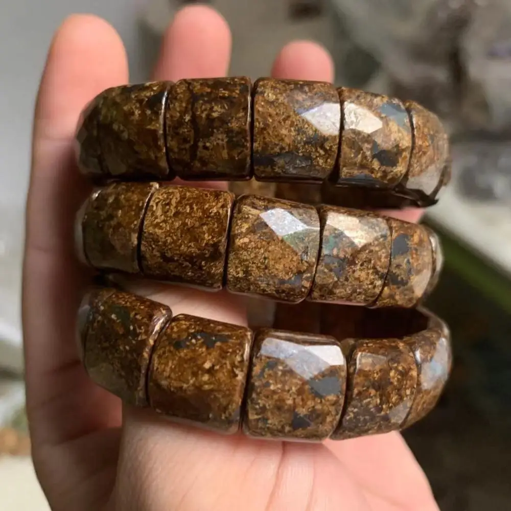 

bronzite stone beads bracelet natural gemstone jewelry bangle DIY jewelry for woman for man wholesale !