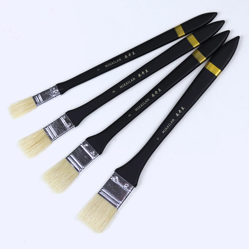 MIKAILAN Watercolor/Oil Painting Gouache Paint Brush Pig Bristle Hair Different Size Drawing Brushes Art School Office Supply