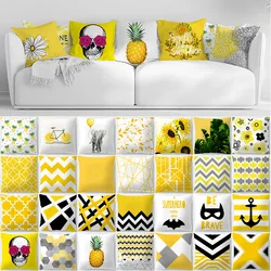 Geometry Yellow Skulls Decorative Pillows Cushion Summer Pillowcase Home Decor Sofa Living Room Pillow