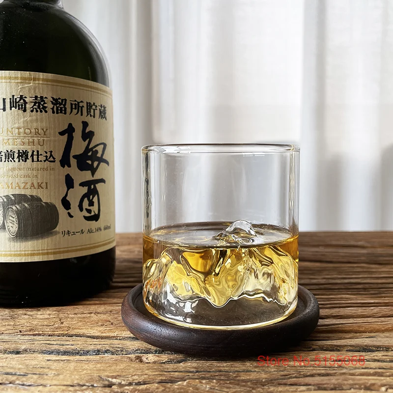 Large 3D Mountains Japanese Whisky Glasses Old Fashioned Whiskey