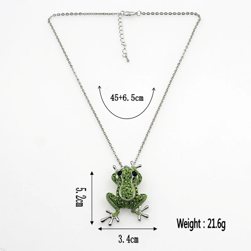 Luxury Green Crystal Frog Brooch Animal Brooches Pins For Women Dress Coat Accessories image 5
