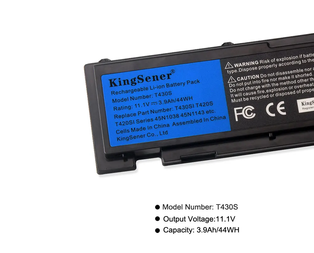 KingSener Laptop Battery For Lenovo ThinkPad T430S T420S T420si T430si 45N1039 45N1038 45N1036 42T4846 42T4847 44WH 500+ Cycles