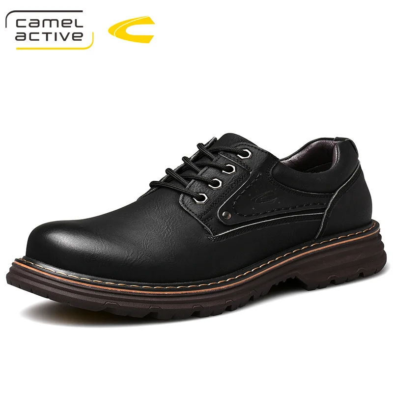 Camel Active New Men\'s Casual Shoes Genuine Leather Autumn Business Wedding Wild Retro Soft Scrub Split Leather Men Shoes