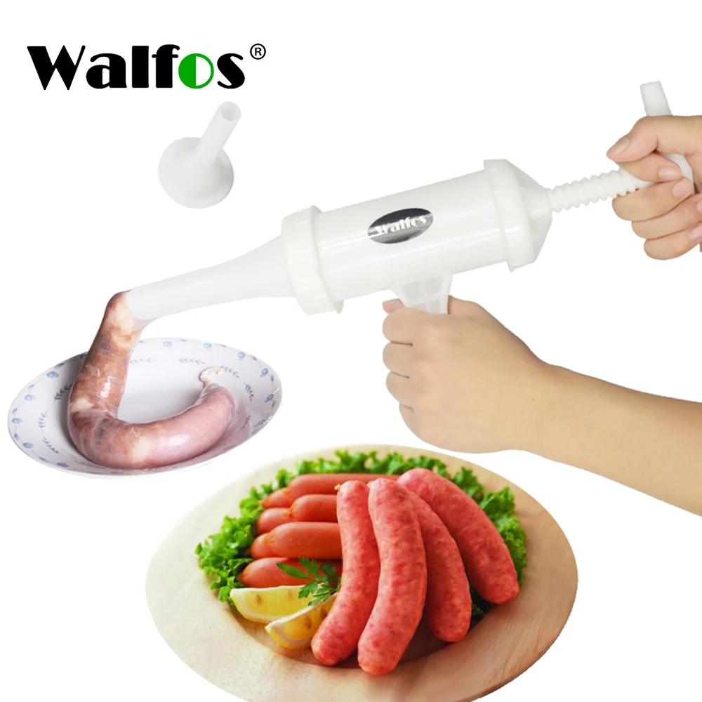 

Walfos Food Grade Quality Manual Sausage Machine Meat Stuffer Filler Hand Operated Salami Maker&Funnel