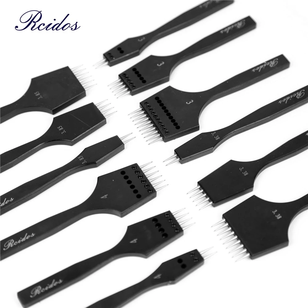 RCIDOS Black version Round hole Puncher,Manual Stitching hole Punching tools,Combined Stitch hole cutter,Dis 3/4/5/6mm