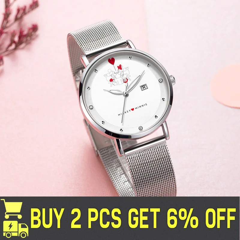Disney Ladies Micky Mouse Minnie Clock  Women Watches Fashion Diamond Female Quartz Wristwatches Relogio Feminino Zegarek Damski
