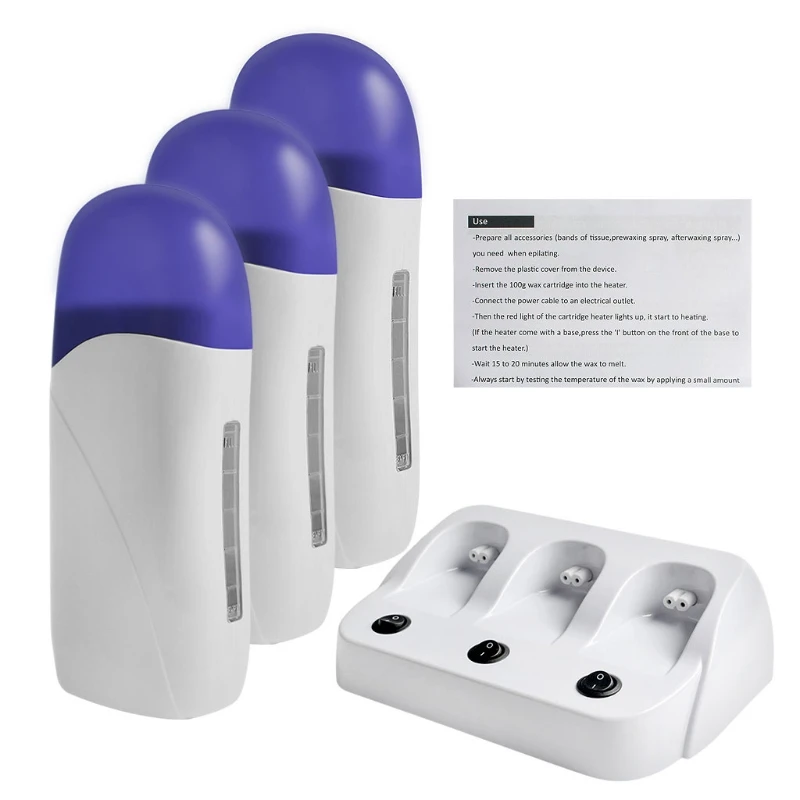 Multifunction Hot Wax Depilatory Roller Body Painless Hair Removal Heater Cartridge Warmer Waxing Epilator Machine