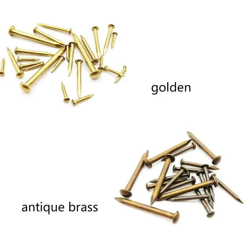 25-100pcs of Brass Diameter 1.2mm 1.5mm 2mm 3mm Iron Small Mini Round Head Nail Nails, Suitable for Jewelry Boxes, Hinges