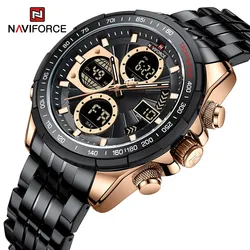 NAVIFORCE Orologi da lavoro da uomo Orologio da polso impermeabile Cronografo analogico digitale Orologio da calendario al quarzo Relogio Masculino