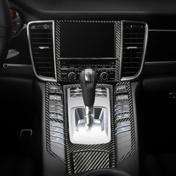Car Styling For Porsche Panamera 970 Carbon Fiber Sticker Console Gearshift Frame Decorative Cover Trim Strips Auto Accessories