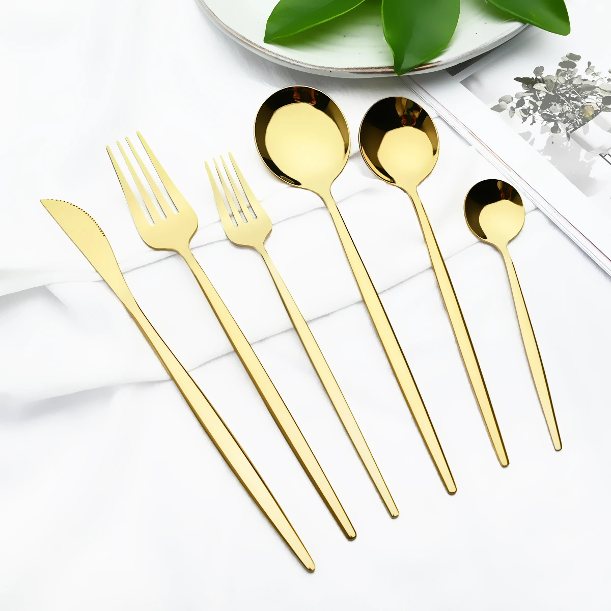 Black Silver Cutlery Set Dinner Knife Dessert Fork Spoon Chopsticks Dinnerware Set Stainless Steel Silverware Kitchen Tableware