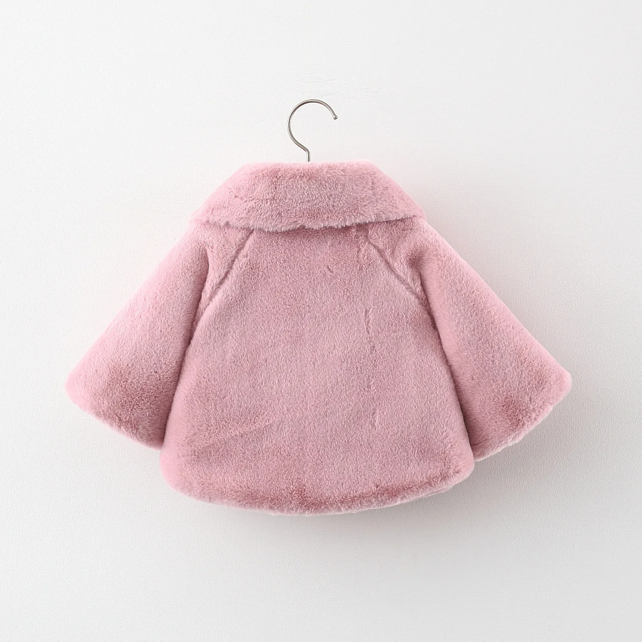 Winter Newborn Girls Clothes Korean Cartoon Cute Doll Collar Warm Thick Fleece Fake Fur Baby Tops Toddler Coat Kids Jacket BC021