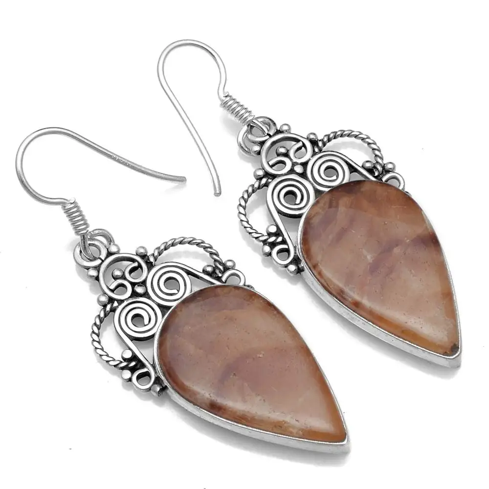 

Серьги из стерлингового серебра 925 пробы из натуральной яшмы, 46,8 мм, 2SE0550