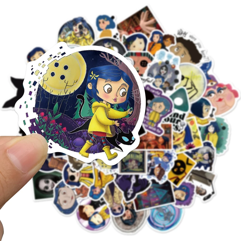 50/100Pcs Horror Movie Coraline & the Secret Door Stickers for Luggage Laptop Skateboard Computer Guitar Car Decor