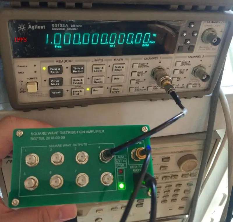 Imagem -04 - Distribuidor Amplificador de Onda Quadrada Bga7tbl 1pps Saída de Canal Distribuidor de Sinal de Trig