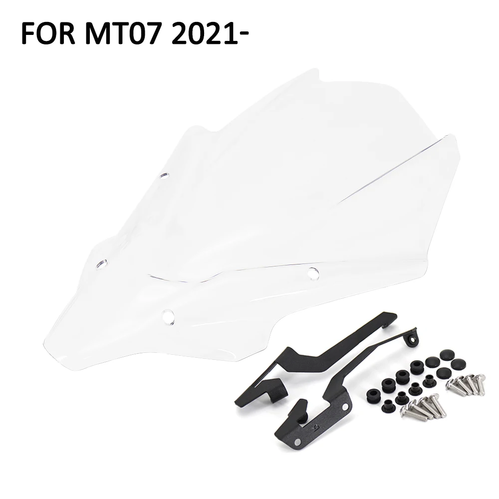 Nieuwe 2021-Motorfiets Voorruit Voorruit Front Screen Voor Yamaha MT-07 Mt 07 MT07 Mt07 Accessoris Transparant/Rook Zwart