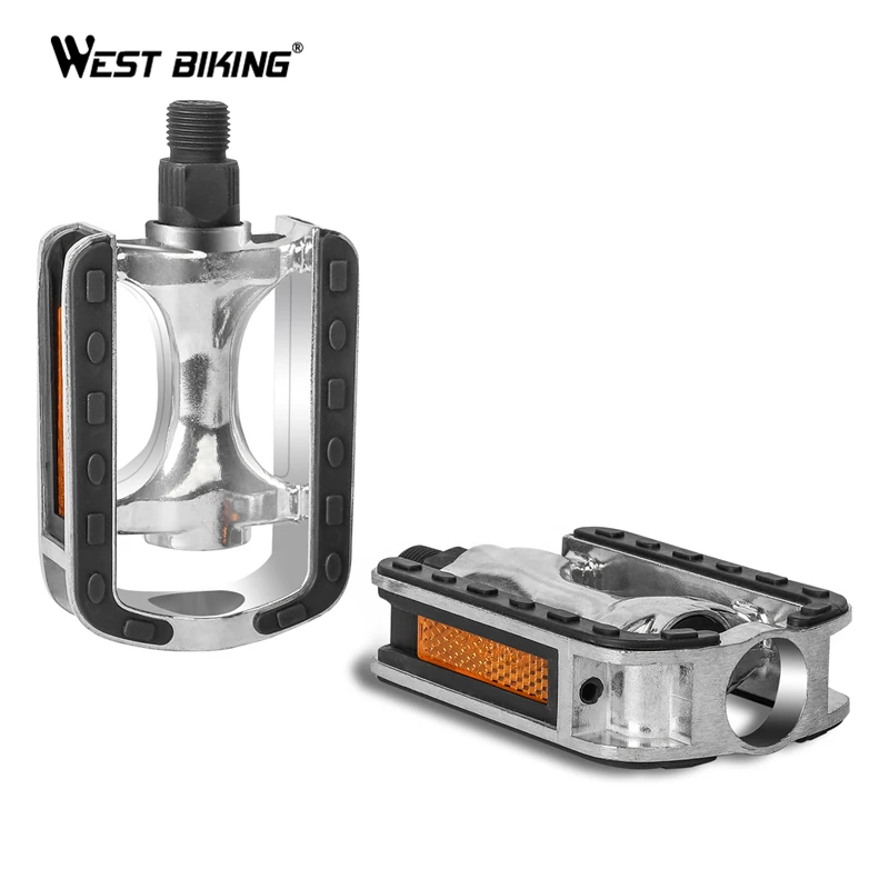 WEST BIKING Bike Pedals Anti-slip Aluminum Alloy Ultralight Cycling Pedals 14mm Thread Diameter Mountain Road Bicycle Pedal